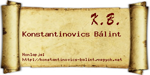 Konstantinovics Bálint névjegykártya