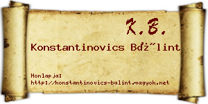 Konstantinovics Bálint névjegykártya